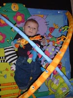 Thomas on his Playmat